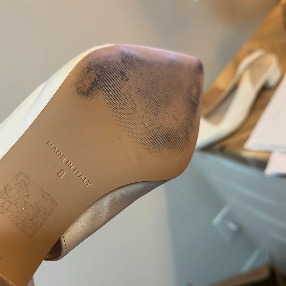 Everlane Women’s Pointed Slingback Leather Flats in Cream - Picture 4 of 6